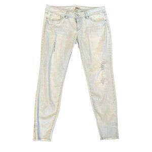YMI Low Rise Skinny Crop Distressed Jeans Light Wash Size 7 Retro